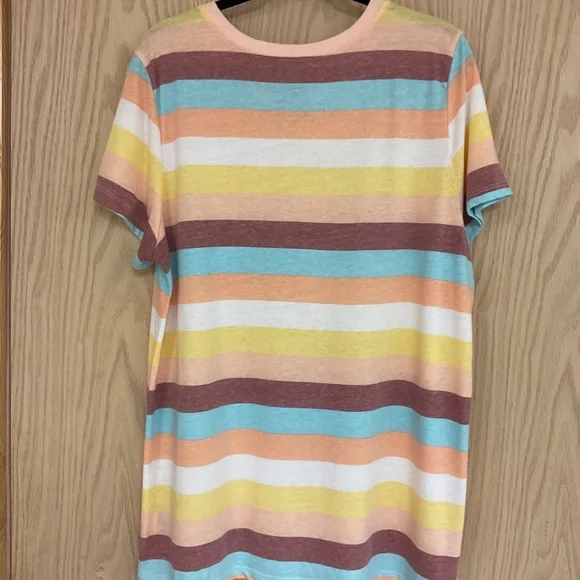 Torrid Classic Fit Crew Tee Vintage Triblend Jersey Multicolor Striped Size 1 1X - Picture 5 of 5